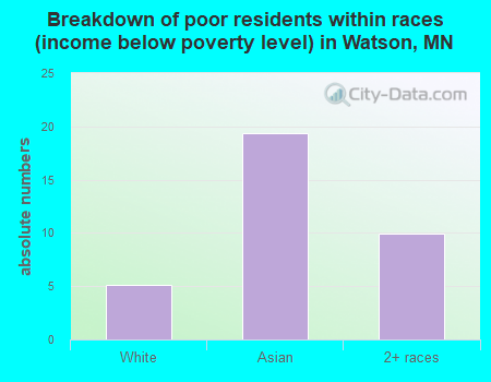 Breakdown of poor residents within races (income below poverty level) in Watson, MN