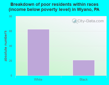 Breakdown of poor residents within races (income below poverty level) in Wyano, PA