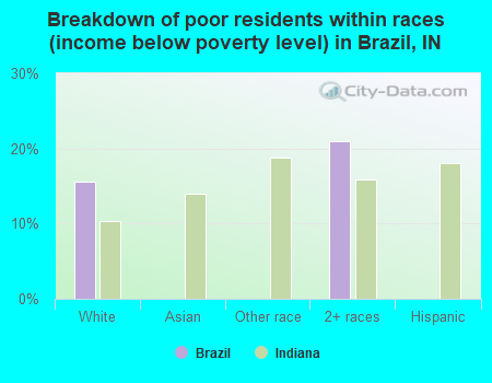 Breakdown of poor residents within races (income below poverty level) in Brazil, IN