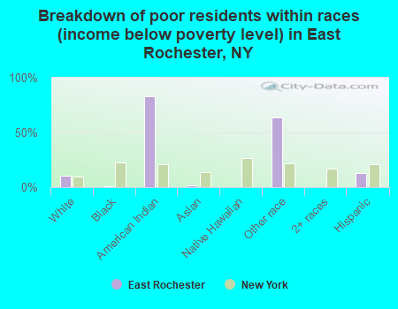 Breakdown of poor residents within races (income below poverty level) in East Rochester, NY
