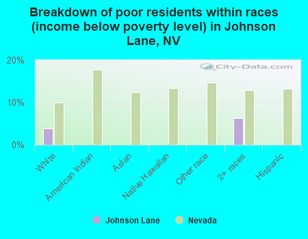 Breakdown of poor residents within races (income below poverty level) in Johnson Lane, NV