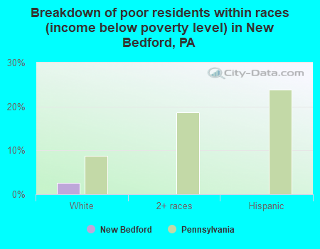 Breakdown of poor residents within races (income below poverty level) in New Bedford, PA