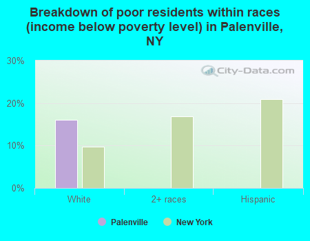 Breakdown of poor residents within races (income below poverty level) in Palenville, NY