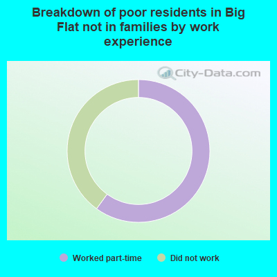 Breakdown of poor residents in Big Flat not in families by work experience