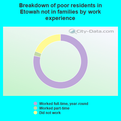 Breakdown of poor residents in Etowah not in families by work experience
