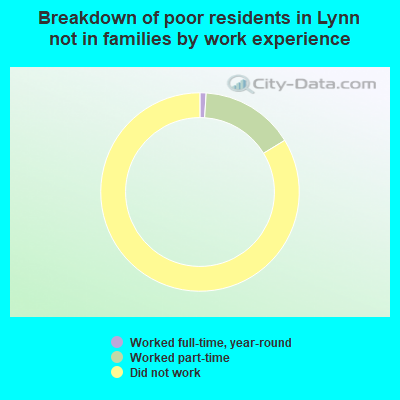 Breakdown of poor residents in Lynn not in families by work experience