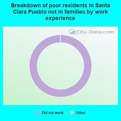 Breakdown of poor residents in Santa Clara Pueblo not in families by work experience