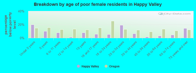Breakdown by age of poor female residents in Happy Valley