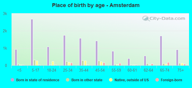 Place of birth by age -  Amsterdam