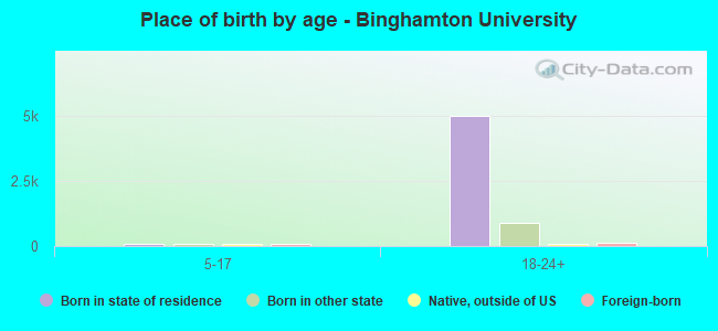 Place of birth by age -  Binghamton University