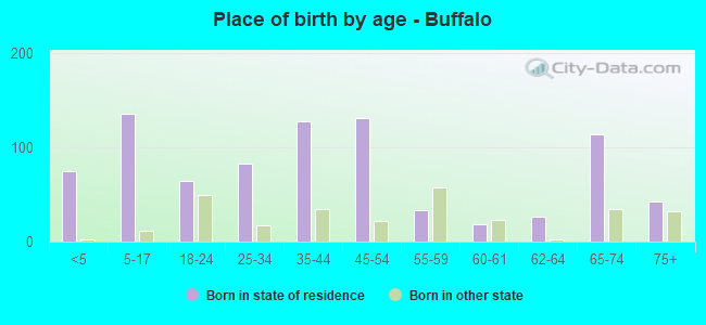 Place of birth by age -  Buffalo