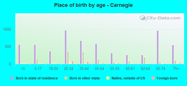 Place of birth by age -  Carnegie