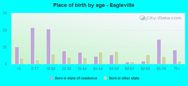 Place of birth by age -  Eagleville