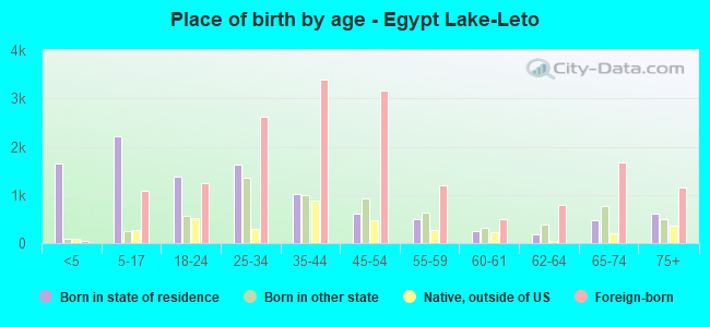 Place of birth by age -  Egypt Lake-Leto