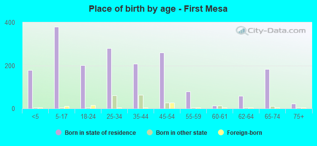Place of birth by age -  First Mesa