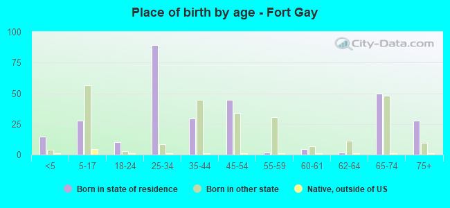 Place of birth by age -  Fort Gay