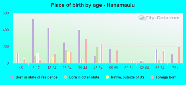 Place of birth by age -  Hanamaulu