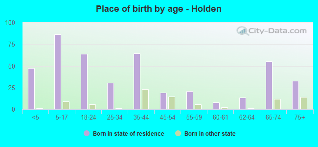 Place of birth by age -  Holden