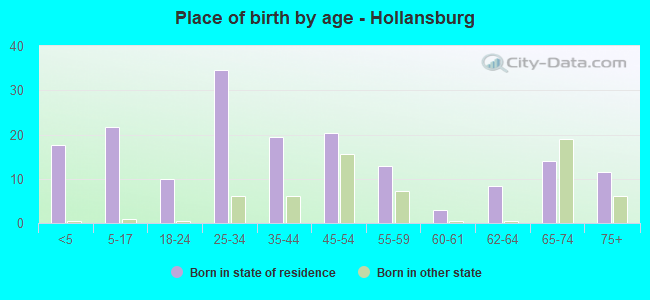 Place of birth by age -  Hollansburg