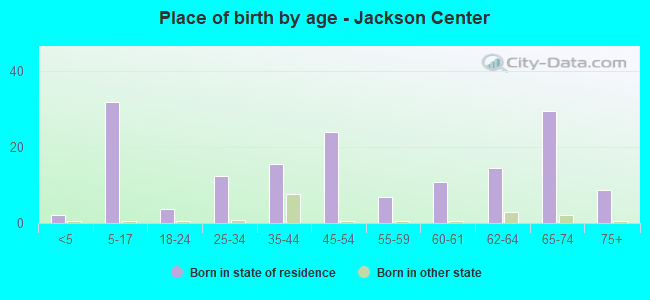 Place of birth by age -  Jackson Center