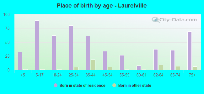 Place of birth by age -  Laurelville