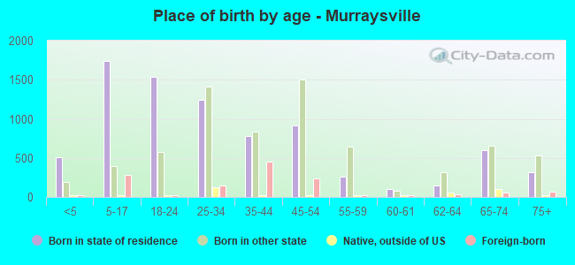Place of birth by age -  Murraysville