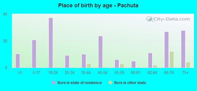 Place of birth by age -  Pachuta