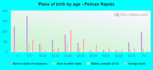 Place of birth by age -  Pelican Rapids