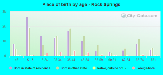 Place of birth by age -  Rock Springs