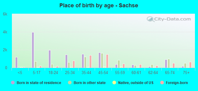 Place of birth by age -  Sachse