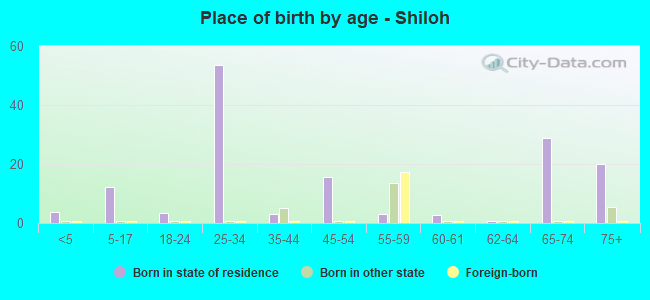 Place of birth by age -  Shiloh