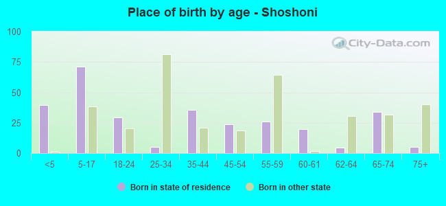 Place of birth by age -  Shoshoni