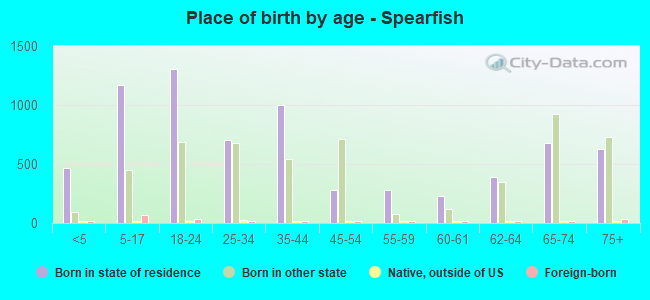 Place of birth by age -  Spearfish