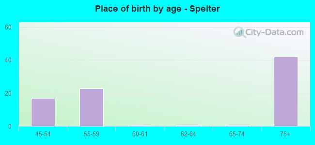 Place of birth by age -  Spelter