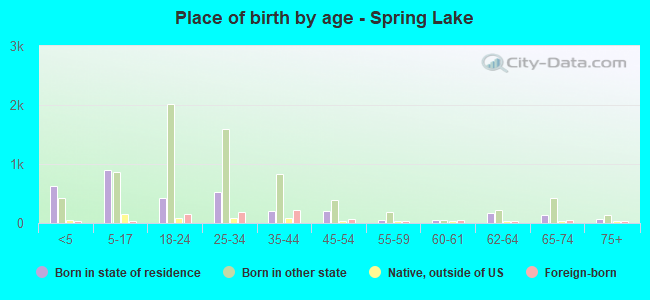 Place of birth by age -  Spring Lake