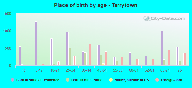 Place of birth by age -  Tarrytown