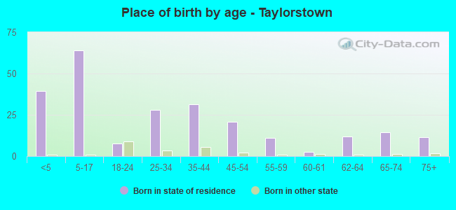 Place of birth by age -  Taylorstown