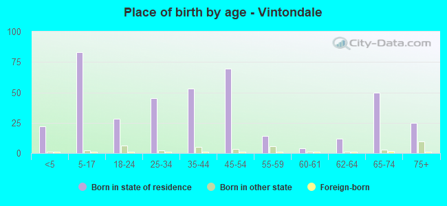 Place of birth by age -  Vintondale