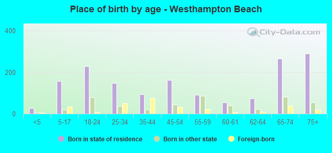 Place of birth by age -  Westhampton Beach