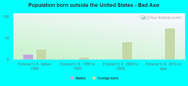 Population born outside the United States - Bad Axe