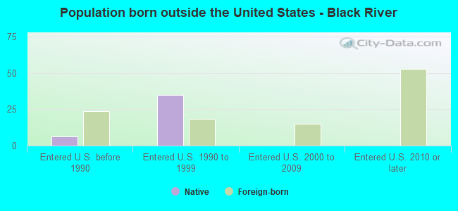 Population born outside the United States - Black River