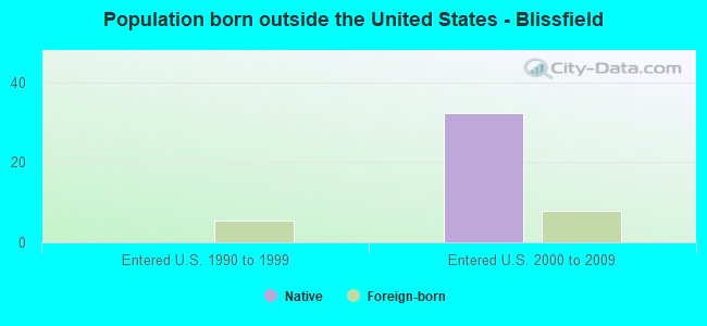 Population born outside the United States - Blissfield