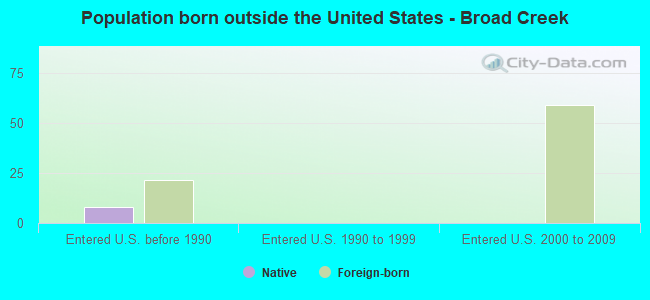 Population born outside the United States - Broad Creek