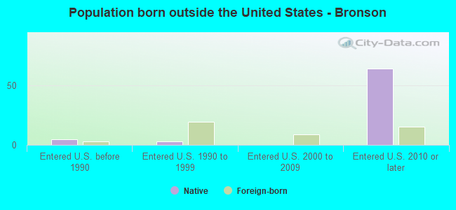 Population born outside the United States - Bronson