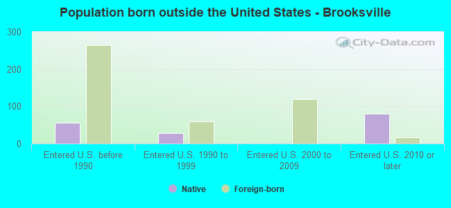 Population born outside the United States - Brooksville