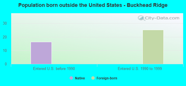 Population born outside the United States - Buckhead Ridge