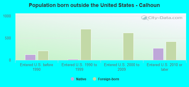 Population born outside the United States - Calhoun