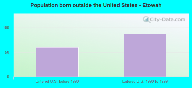 Population born outside the United States - Etowah
