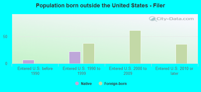 Population born outside the United States - Filer