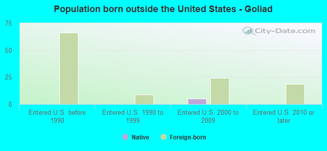 Population born outside the United States - Goliad